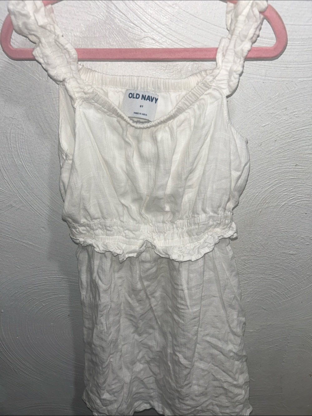 Old Navy White Girls' Ruffled Tank Dress
